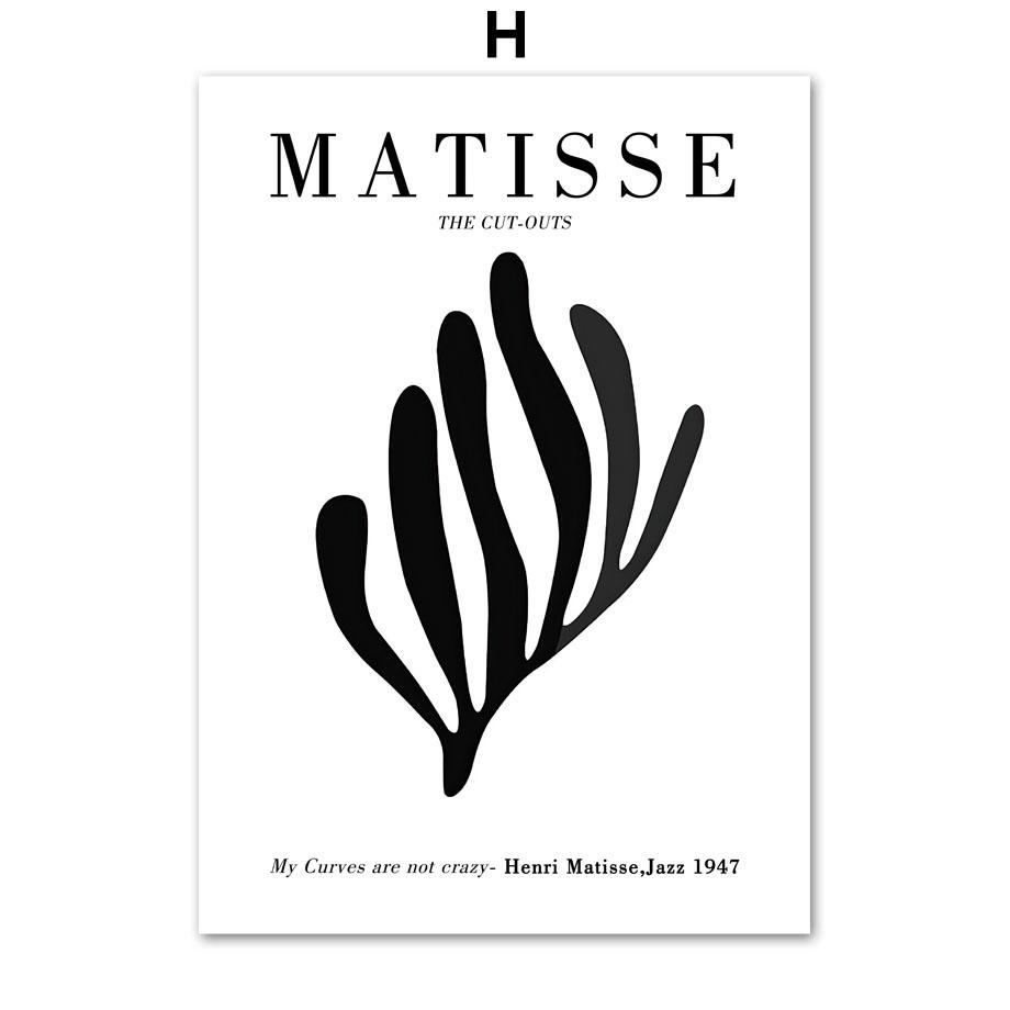 Черно-белый абстрактный Матисс коралловый лист человеческого тела настенные художественные принты холст живопись скандинавский постер Декор фотографии для гостиной