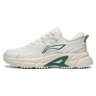 Кроссовки Li Ning Shiguang из искусственной кожи в стиле ретро с нескользящей износостойкой дышащей тканью и низким верхом для бега для женщин ARXT008-4