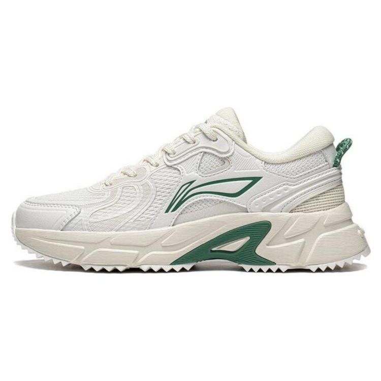 Кроссовки Li Ning Shiguang из искусственной кожи в стиле ретро с нескользящей износостойкой дышащей тканью и низким верхом для бега для женщин ARXT008-4