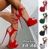 16CM Super High Heels Sandals, Party Sexy Dress Shoes, Women Thin Heels, Platform Pumps, Plus Size 34-46