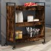 VidaXL Kitchen Trolley, Shelf with Wheels, Service Cart, Indoor Living Room Bathroom Storage Furniture, Oak 842318