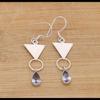 Solid 925 Sterling Silver iolite Gemstone Handmade Designer Earrings Gift For Her Dangle Drop Earrings