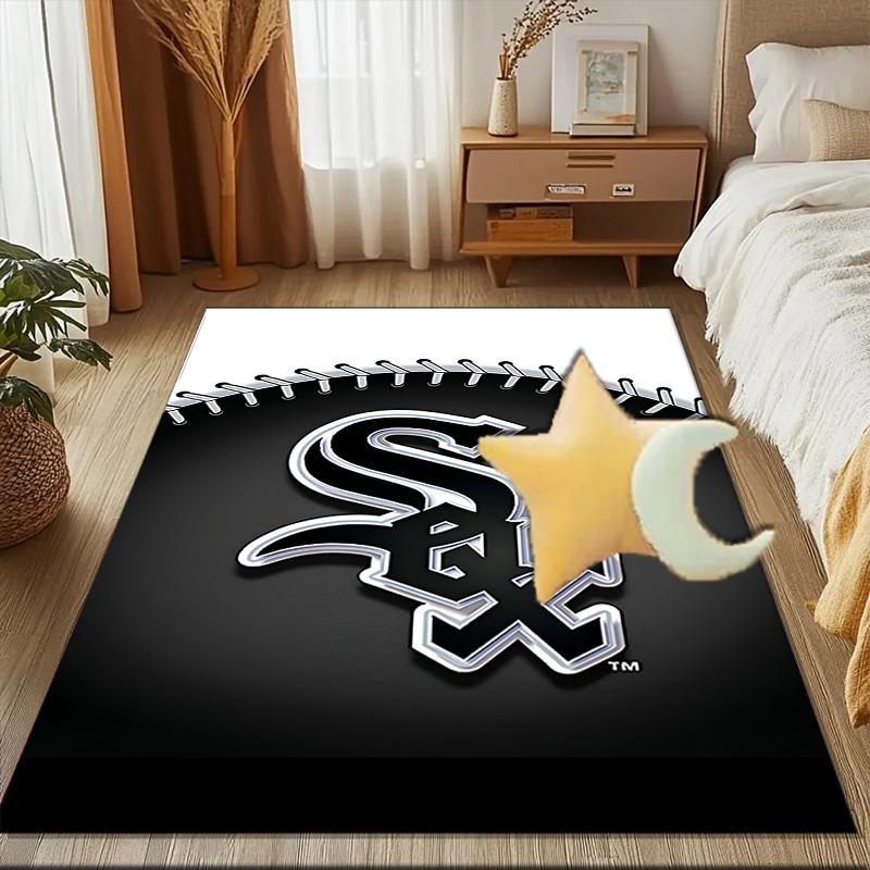 White Chicago Design Floor Mat for Living Room, Game Rooms, Office, Bedroom, Office Floor Mat Playful Design, Christmas fan gifts