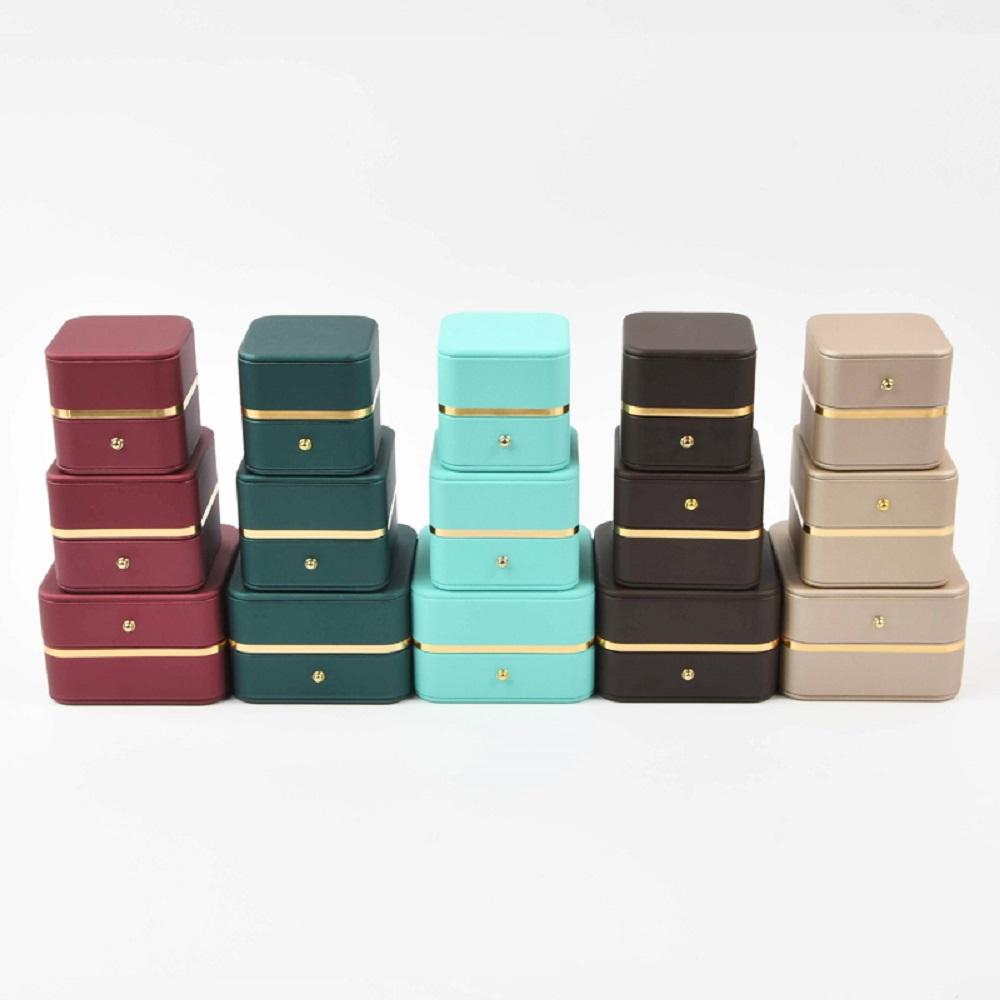 Tiny Ring Box Gold Dark Green Jewelry Box Package Logo Jewelry Packaging Package Jewellery Jade Bangle Storage Box for Pendant