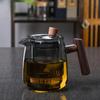 Glass Teapot Wood Handle Chinese Tea Ceremony Transparent Teawear Set Cup Filter High Boron Silicon Janpanese Pot