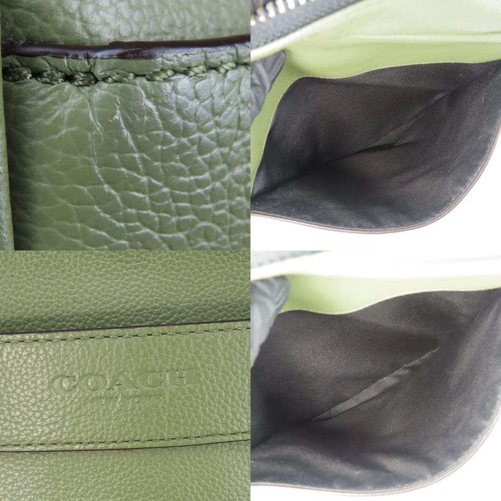 Used COACH Shoulder Bag F54782 Leather Khaki Diagonally Hung