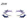 Waterproof Face Tattoos Halloween Temporary for Women, Pumpkin Spiderweb Stage Performance Makeup Eye Art Stickers Masquerade Carnival Cosplay