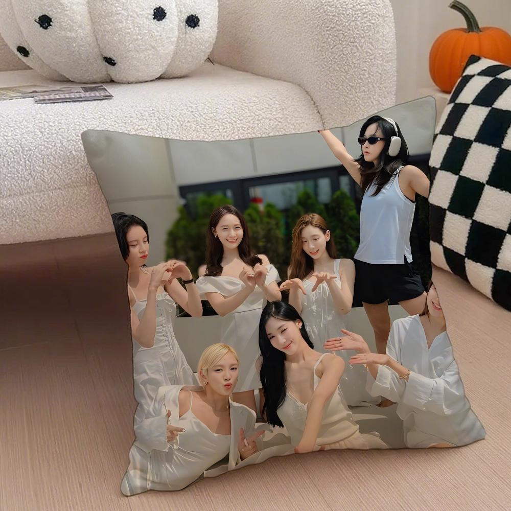 kpop energetic GGirls GGeneration Cushion Cover Throw Pillow Cover Hidden Button Durable Polyester Chair Cushion