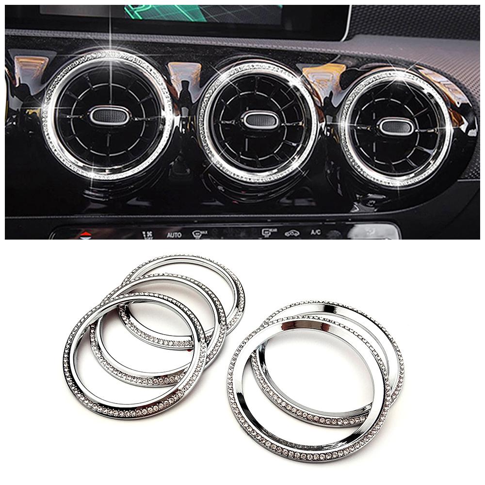 Для Mercedes Benz B Class W247 2018-2020 B180 B200 B220 B250 Центральный блок управления кондиционером воздуха AC Vent Outlet Crystal Trim Ring