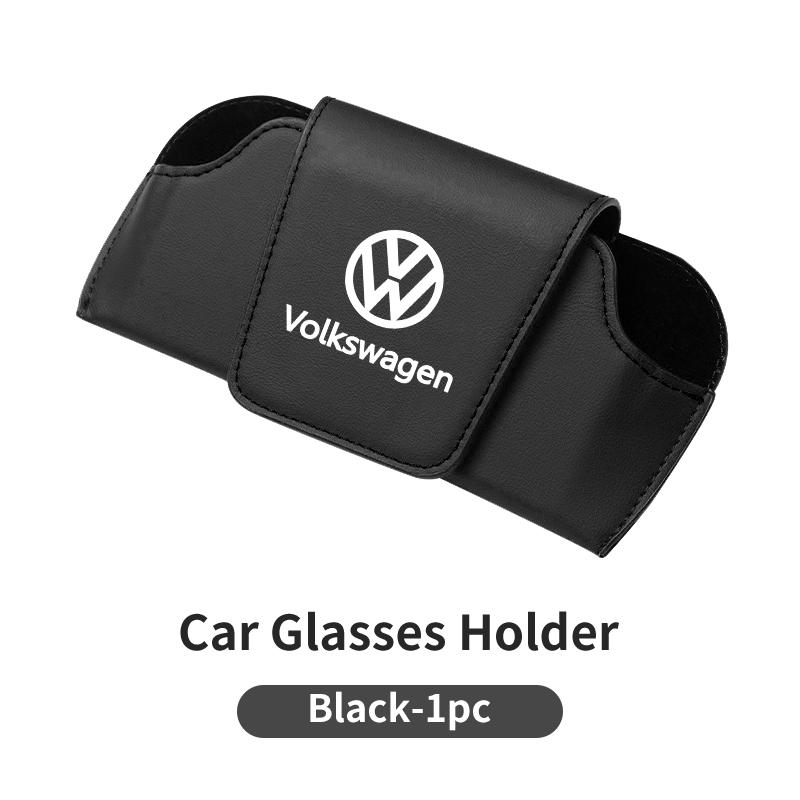 Car Visor Glasses Holder Leather Magnetic Sunglasses Storage Box Accessories For Volkswagen VW Jetta Golf Beetle EOS GTI MK2 MK4NO8