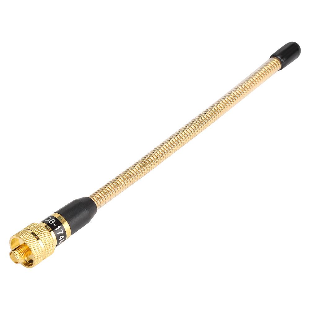 SMA Золотая Женская Гибкая Пружинная Антенна VHF для Радиостанции Kenwood Baofeng Puxing TYT Walkie Talkie
