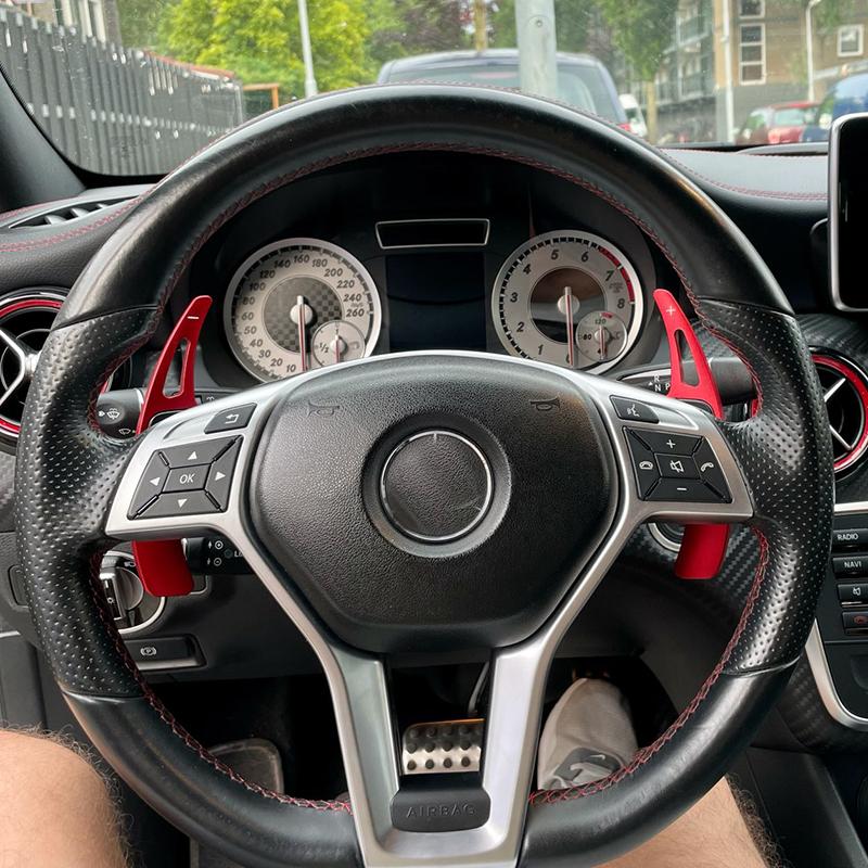 Car Steering Wheel Paddle Shift Extension Shifters DSG For Mercedes Benz A B M Class W176 W246 GLK SLK CLA GLA Sticker Styling