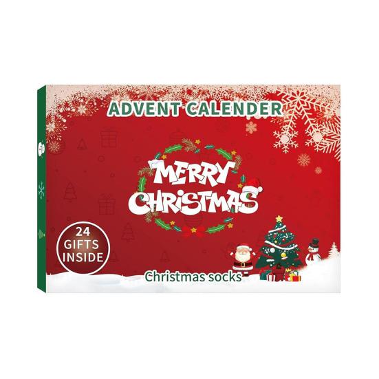 Новогодний адвент-календарь с носками для детей, 24 дня до праздника, хлопковый