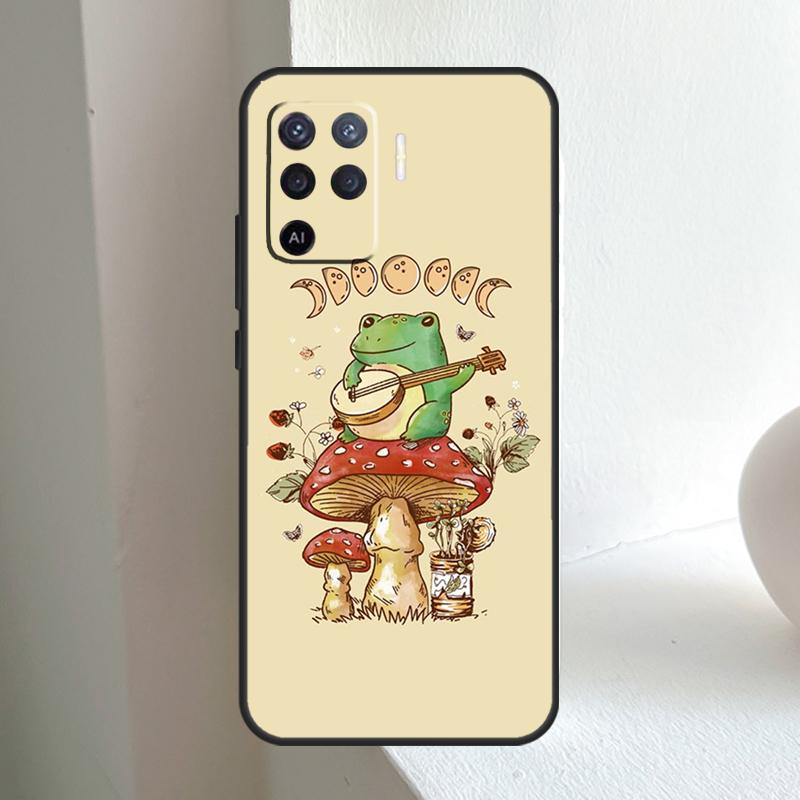 Коттеджкор Эстетика Лягушка Гриб Для OPPO A6 A5 Pro A15 A17 A77 A16 A76 A96 A18 A38 A58 A78 A98 A54 A74 A94 A40 A60 A80 Чехол