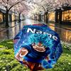 Custom Name Personalized Dragon Ball Print Umbrella, Auto Open Close, 8‑Rib Sturdy Frame, Commute Camping Hiking Use, Birthday Gift