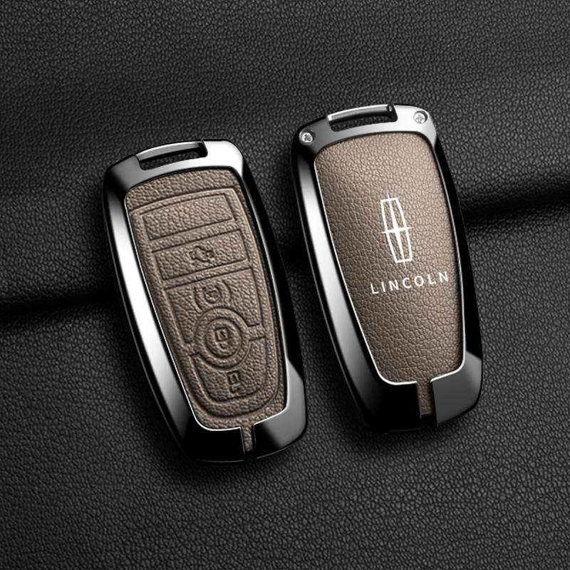 Alloy Car Key Case Shell Key Chain Key Ring Car Key Cover For Lincoln Navigator Flying MKX MKC Continental Adventure Accessories m2