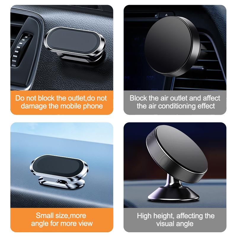 Магнитный автомобильный держатель для телефона, мини-подставка в форме полосы на 360 градусов, металлический магнит, GPS, автомобильное крепление, настенный кронштейн для офиса, спальни