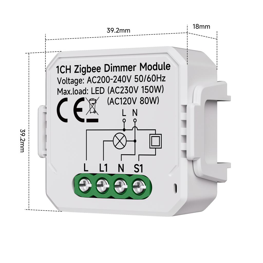 Zigbee Smart Switch Module, Tuya Smart Light Dimmer Switch, Wireless Remote Control Wall Switch for Smart Home