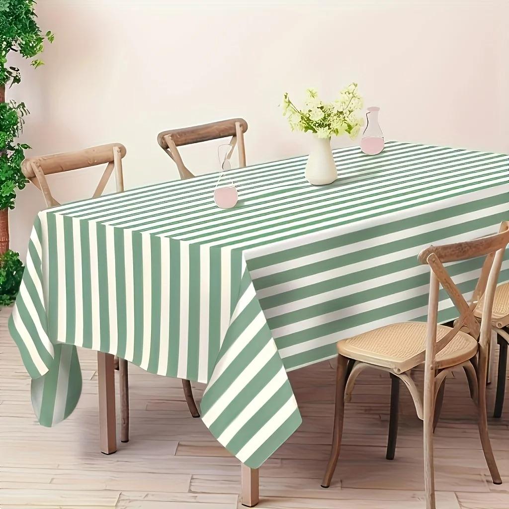 Striped Tablecloth Orange & Pink Green Black Blue Stripes Durable Rectangular Table Cover Kitchen Dining Table Cloth Home Decor