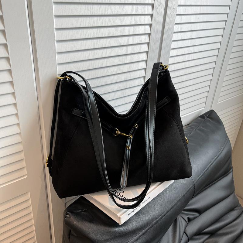 Простая замшевая сумка женская большой вместимости осенняя новая повседневная на плечо, мессенджер, для поездок на работу, сумка-тоут, рюкзак