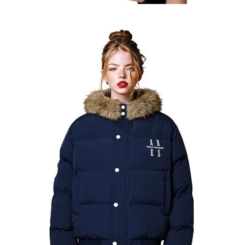 Мужское зимнее пальто ARES в стиле ретро с вышивкой и съемным меховым воротником