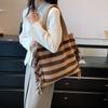 Женская шерстяная сумка мягкая полосатая сумка для женщин женская сумка-шоппер дорожная дизайнерская большая вместимость