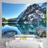 Голубое озеро, сосновый лес, гобелен, домашний декор, гобелен для дома, спальни, общежития, прикроватное украшение, абстрактный фон, ткань