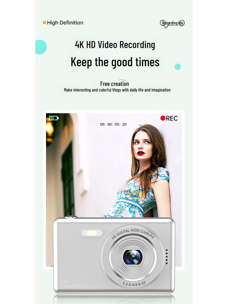 Портативная цифровая камера высокой четкости 48 МП — идеально подходит для дома, студентов и детей