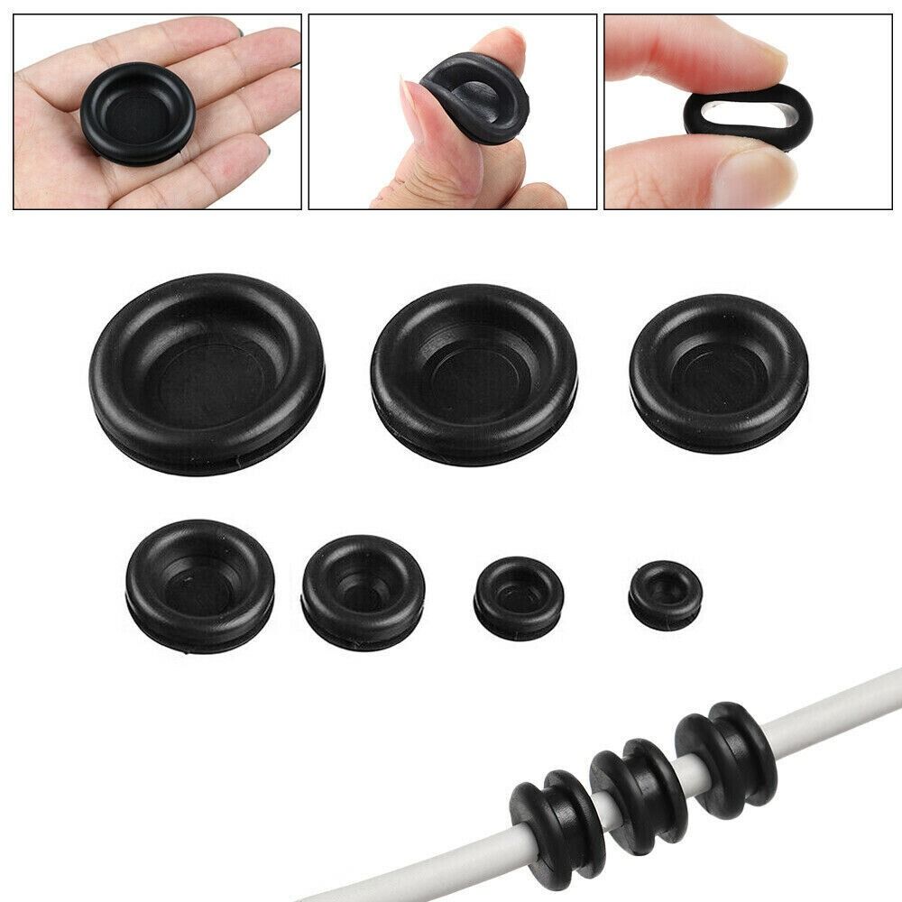 200Pcs Closed Hole Plugs Rubber Grommets Black Washers for Wiring NEW Firewall Grommet