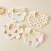 Baby Feeding Bibs 360 Degree 6 Layers Cotton Yarn Petal Infants Lace Saliva Towel Newborn Toddler Soft Cotton Burp Cloth Kid Bib