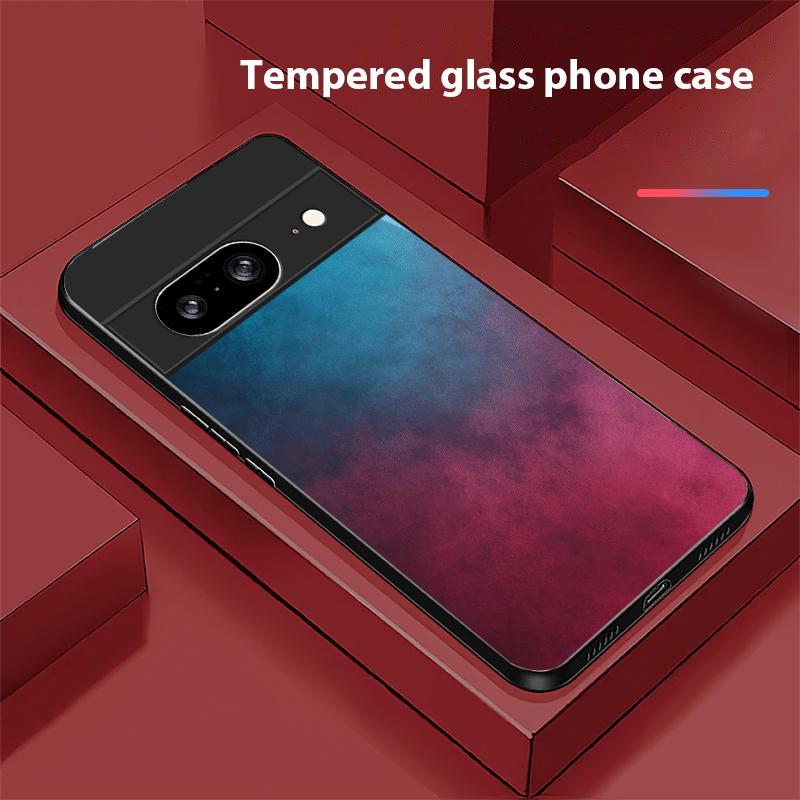 Слияние цвета и текстуры Для Google Pixel 10 Pro XL Pixel 8 7 9 10 Pixel 9 Pro XL Pixel 8a 7a Pixel 7 Pro Черный Стеклянный Чехол для Телефона