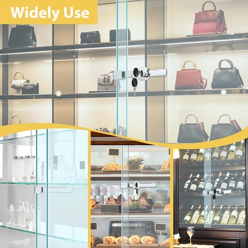 1-5 шт. Замок для раздвижной стеклянной двери с ключом, витрина с хромированной отделкой, защитный раздвижной корпус, замок для стеклянных дверей шкафа с защитой от ударов