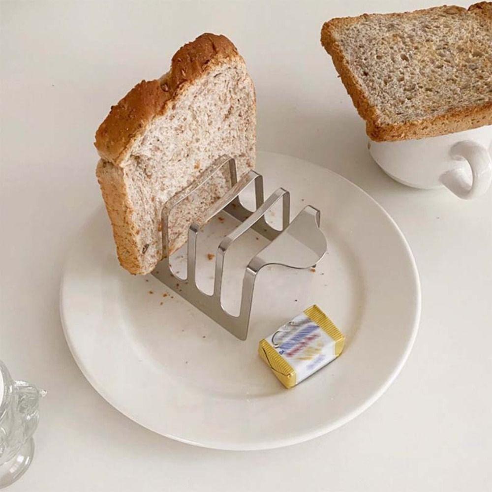Rust-proof Toast Holder Extended Handle Bread Stand Stainless Steel Toast Rack Breakfast