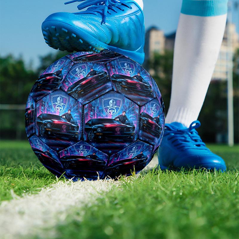 Knight Rider Print Size 5 Soccer Ball, PU Wear Resistant Football for Match Training and Daily Practice, Birthday Gift for Soccer Fans