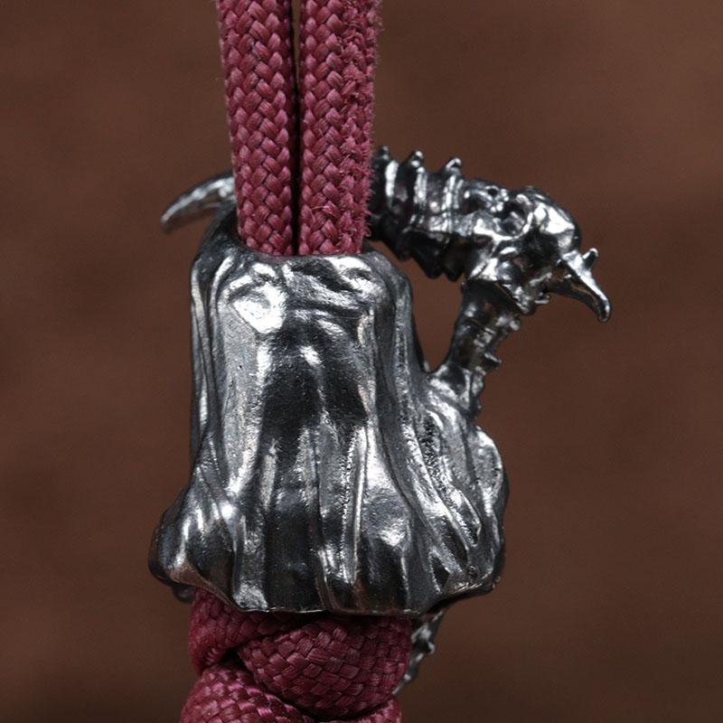 Grim Reaper Skull Brass Knife Beads EDC DIY Paracord Woven Bracelets Lanyard Pendants Accessories Outdoor Tool Hangings Charms