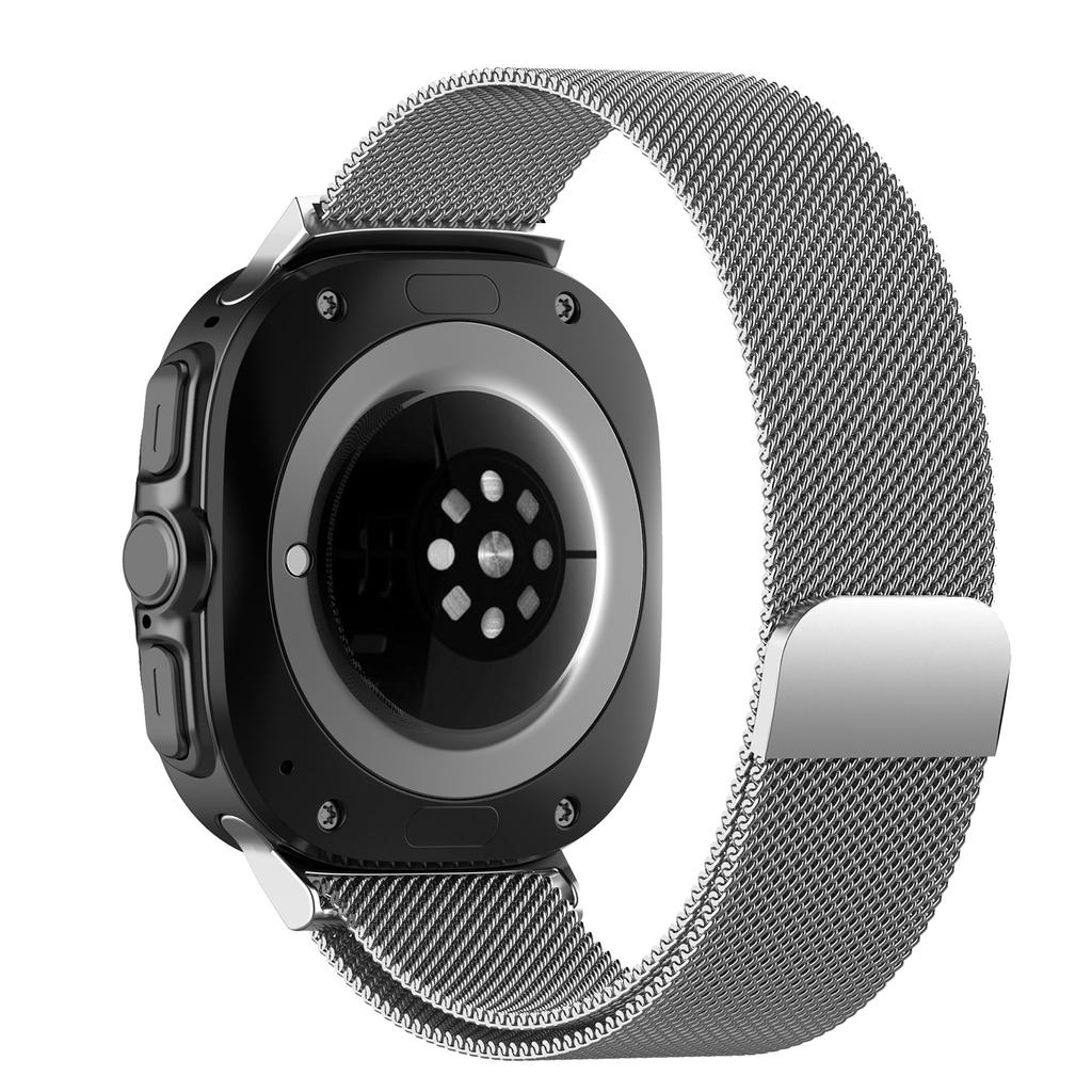 One Click Metal Band for Samsung Galaxy Watch Ultra 47mm Stainless Steel No Gaps Magnetic Bracelet Belt for Galaxy Watch 7 Ultra Replacement Strap