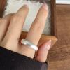 Retro Frosted Zinc Alloy Sterling Zinc Alloy Adjustable Open Ring for Women Punk Gothic Edgy Zircon Vintage Accessories Gift for Girls