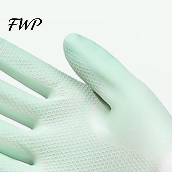 Durable Cleaning Gloves 1 Pair Household Waterproof Anti-Slip Protective Forearm Protection with Extended Cuffs Dishes Kitchen