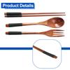 3PCS Wooden Flatware Set Wooden Portable Set Chopsticks Spoon Fork Tableware For Porridge, Soup, Coffee, Cereal, Noodles Parts