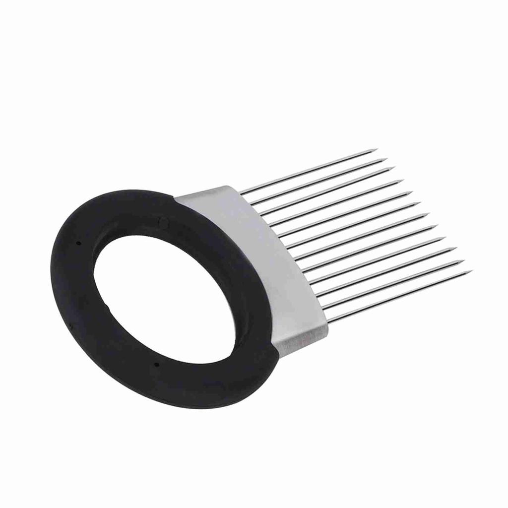 Onion Holder Vegetable Potato Cutter Slicer Stainless Steel Fork Slicing with Odor Remover