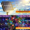 Solar string lights, 4 packs totaling 400CM with 400 LEDs, waterproof for outdoor use, 8 lighting modes, suitable for fences