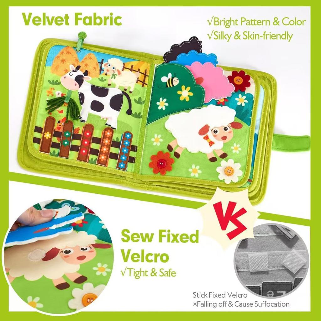 Nonwoven Farm Children'S Preschool Puzzle Quiet Book Felt Early Education Busy Board Story Nonwoven Book