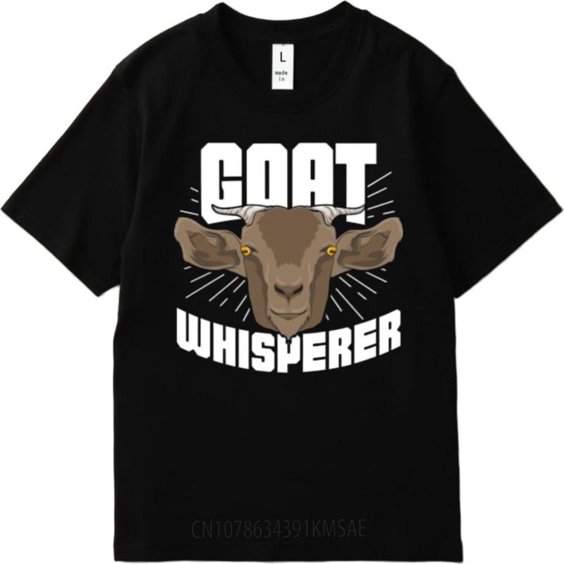 Unisexs Tshirt Adult For Man Oneck Tshirt Big Size Goat Whisperer With Cartoon Goat Face Everyday Teeshirt Summer Tshirt
