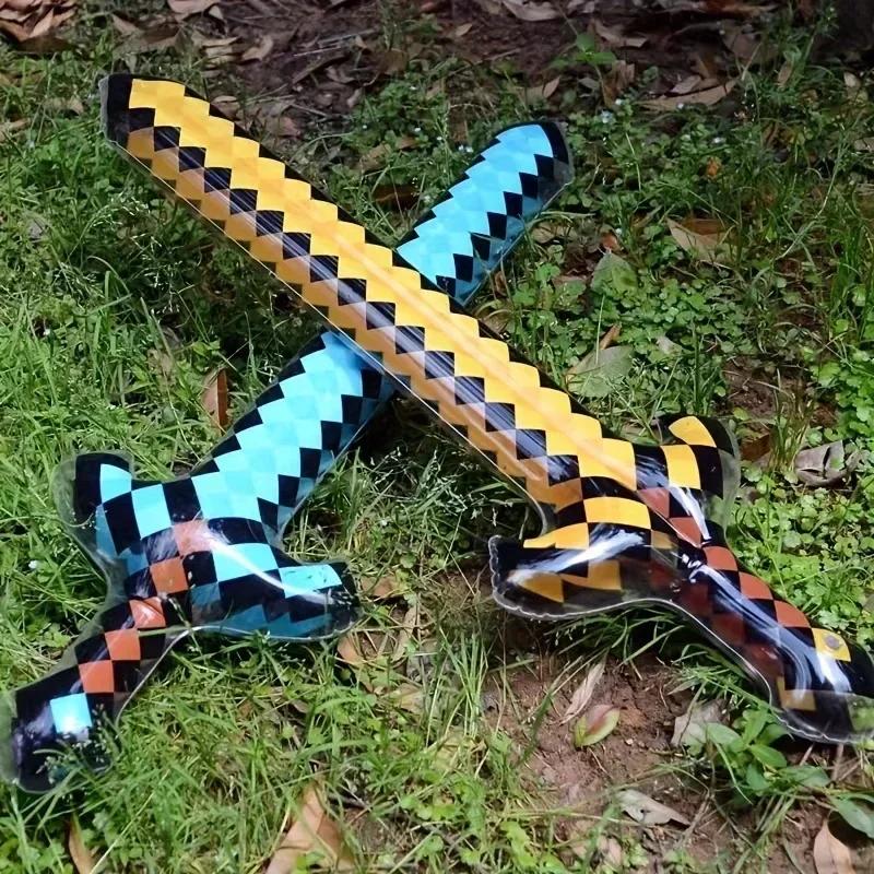 Игрушки в пиксельном стиле Каменные мечи Золотые мечи Детские игрушки Фэнтезийные фигурки Игры Надувные принадлежности Мечи Рождественские подарки