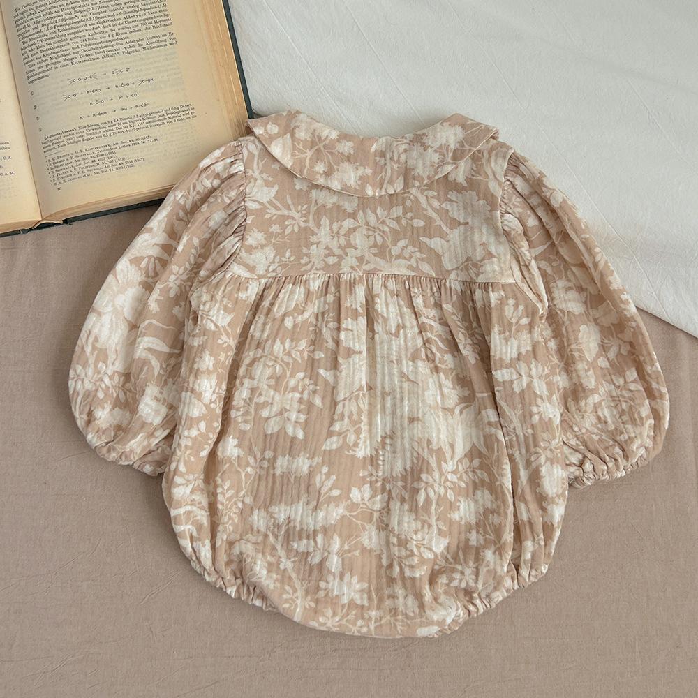 Весенний новый боди для маленьких девочек, детская сумка с фрагментированным цветком для новорожденных, одежда для скалолазания на выход