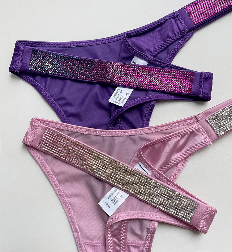 Европейские и американские сексуальные стринги со стразами: Женские фитнес спортивные трусы Т-образной формы с высоким вырезом