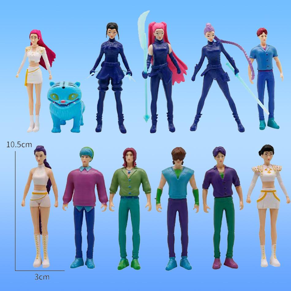 Мультяшная K-pop Охотники на демонов Руми Мира Зои Фигурка Модель Игрушка Дизайн с тигром Настольное украшение Модели Статуэтки Орнамент