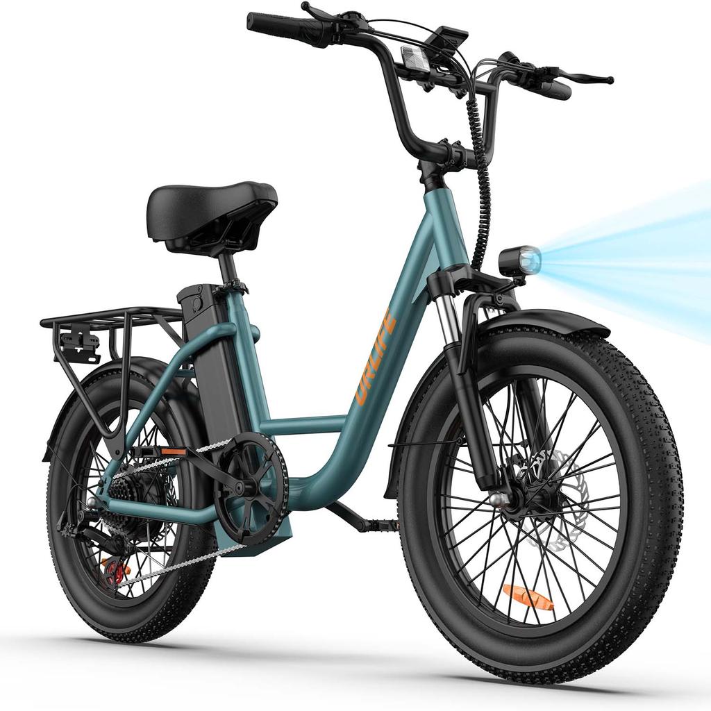 URLIFE E20 Multi Terrain Electric Bike For Adult 48V13Ah Battery 500W Motor E-Bike 20 Inch Fat Tires Urban Commuting Electric Bicycle With TowSeat