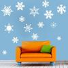 Рождественская наклейка на стену в виде снежинки, набор оконных стеклянных наклеек, украшение для дома