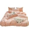 Winter milk fleece four-piece butterfly patch embroidery design new warm four-piece student dormitory available